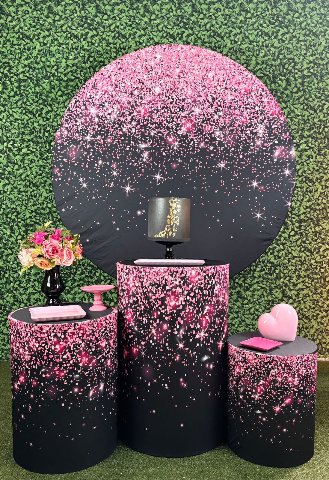 Kit Pegue E Monte Glitter Rosa - Prata - maya.locacoes