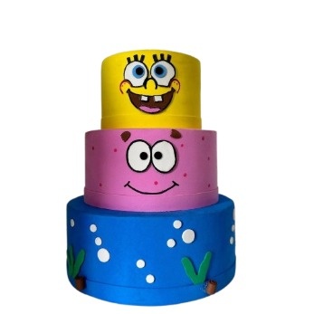 Bolo Fake Bob Esponja - Bolo Fake - maya.locacoes