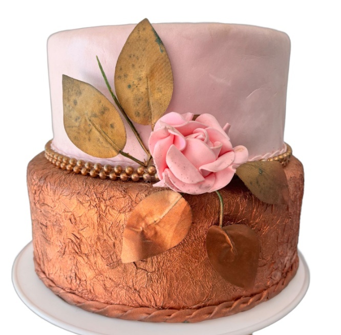 Bolo Fake Floral Rose - maya.locacoes