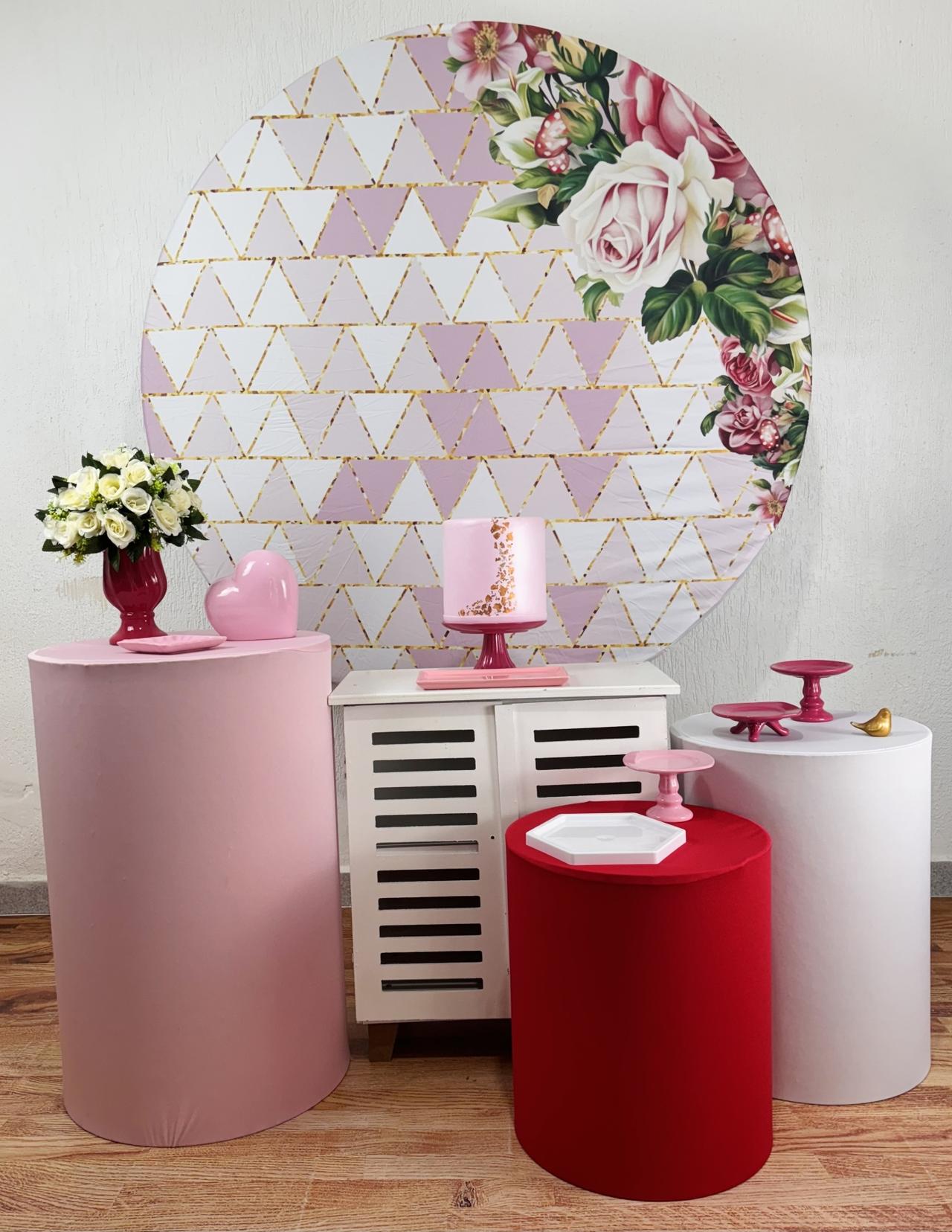 Kit Pegue E Monte Floral Rosa - Ouro - maya.locacoes