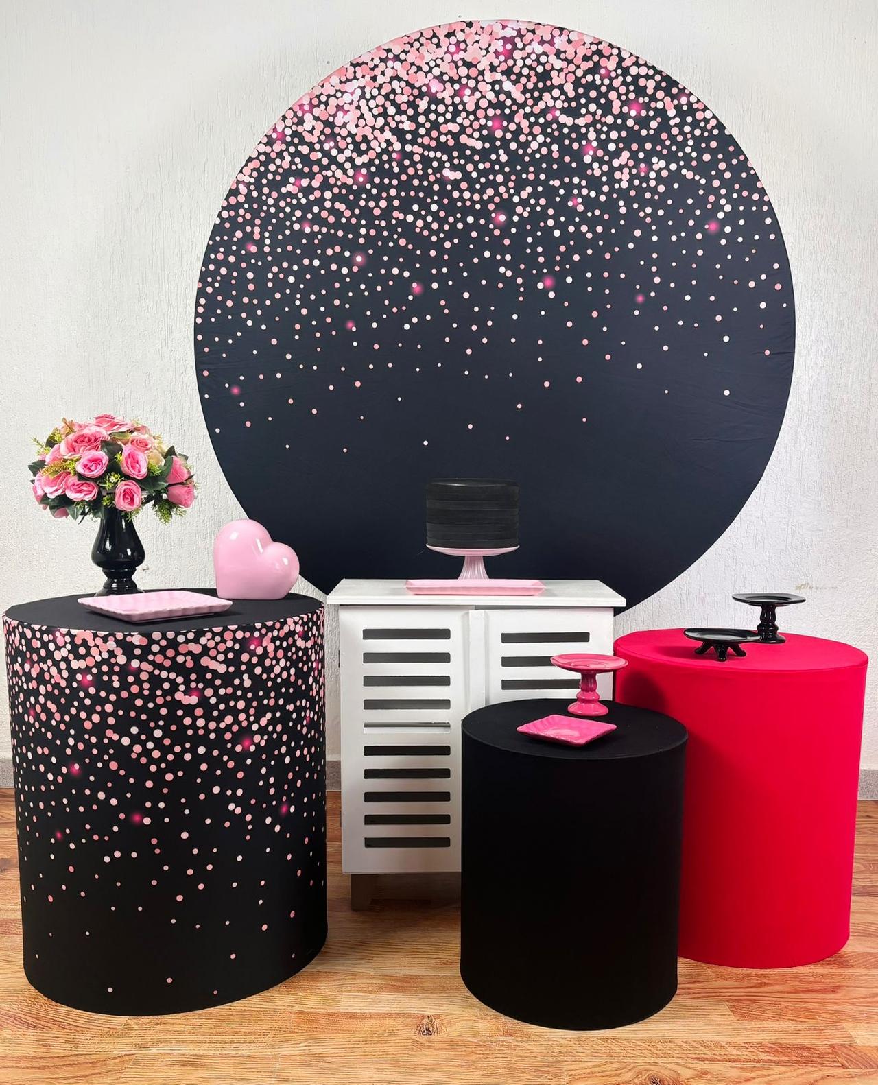 Kit Pegue E Monte Rosa Glitter - Ouro - maya.locacoes