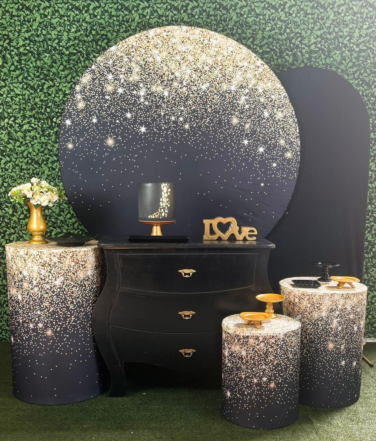 Kit Pegue E Monte Glitter Dourado (Diamante) - maya.locacoes