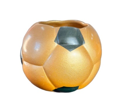 Cachepô Bola de Futebol Cerâmica - maya.locacoes
