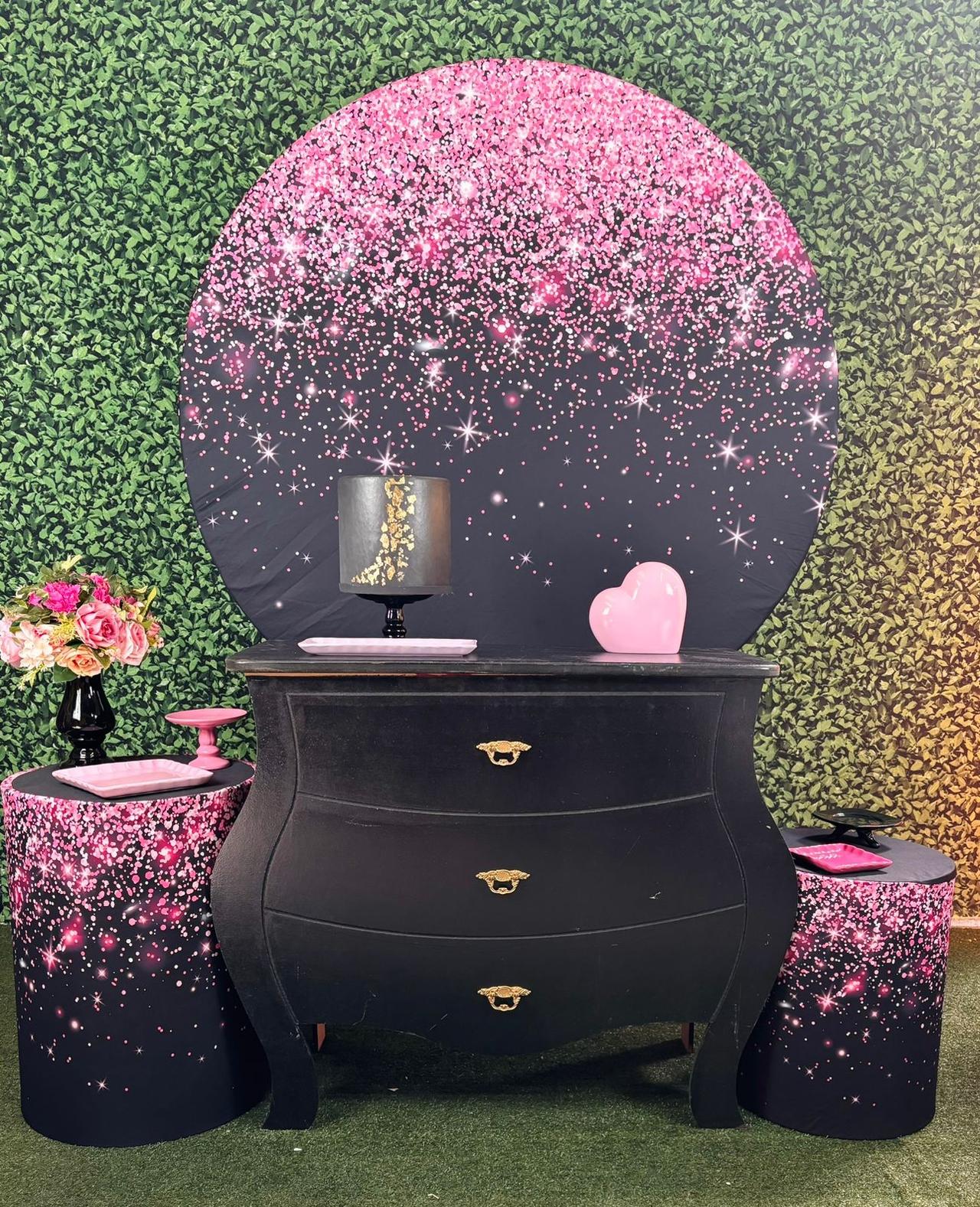 Kit Pegue E Monte Glitter Rosa - Ouro - maya.locacoes