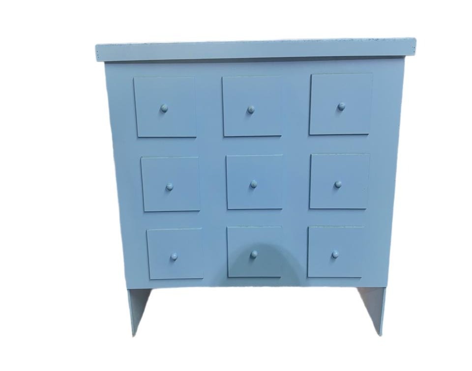 Comoda Azul Com Gavetas Fake  - maya.locacoes