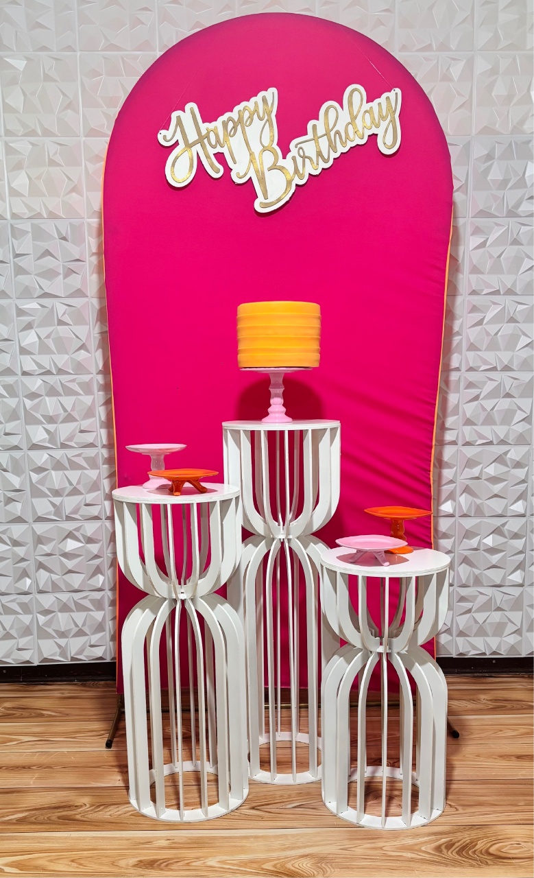 Kit Pegue E Monte Adulto Pink Com Laranja  - maya.locacoes