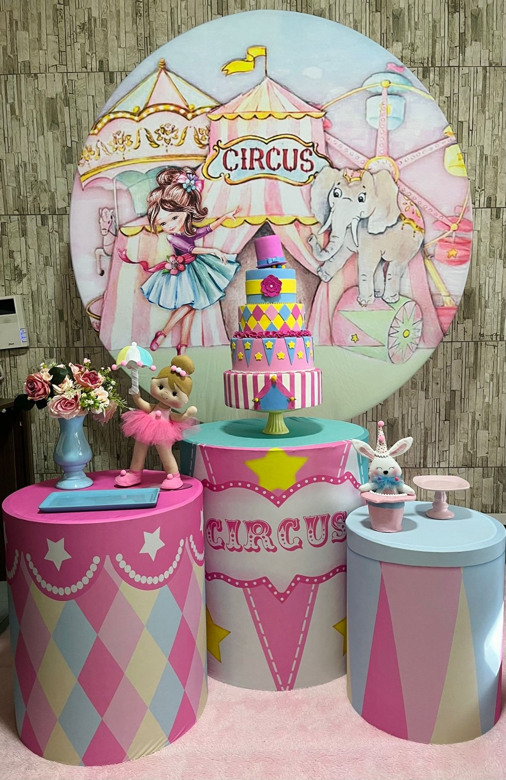 Kit Pegue E Monte Circo Rosa (Prata) - maya.locacoes