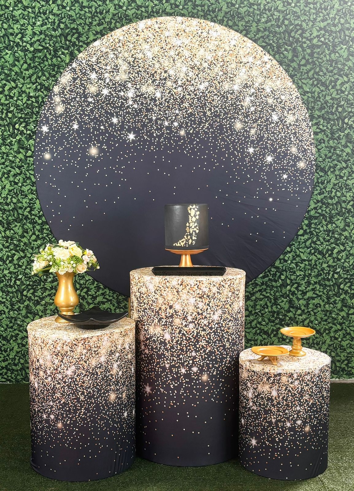 Kit Pegue E Monte Glitter Dourado (Prata) - maya.locacoes