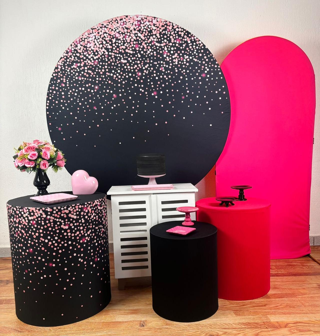 Kit Pegue E Monte Rosa Glitter - Diamante - maya.locacoes