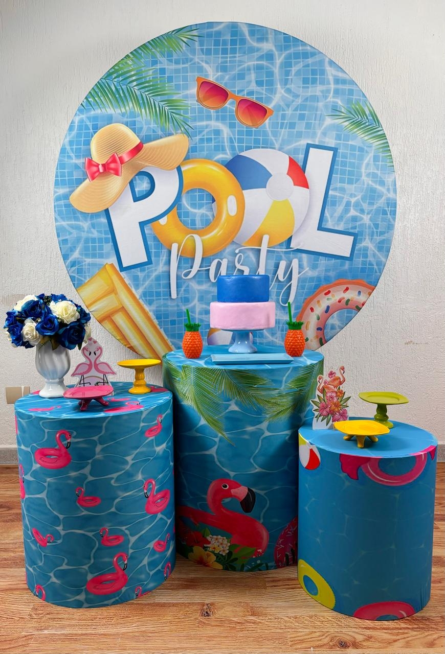 Kit Pegue E Monte Pool Party (Prata) - maya.locacoes