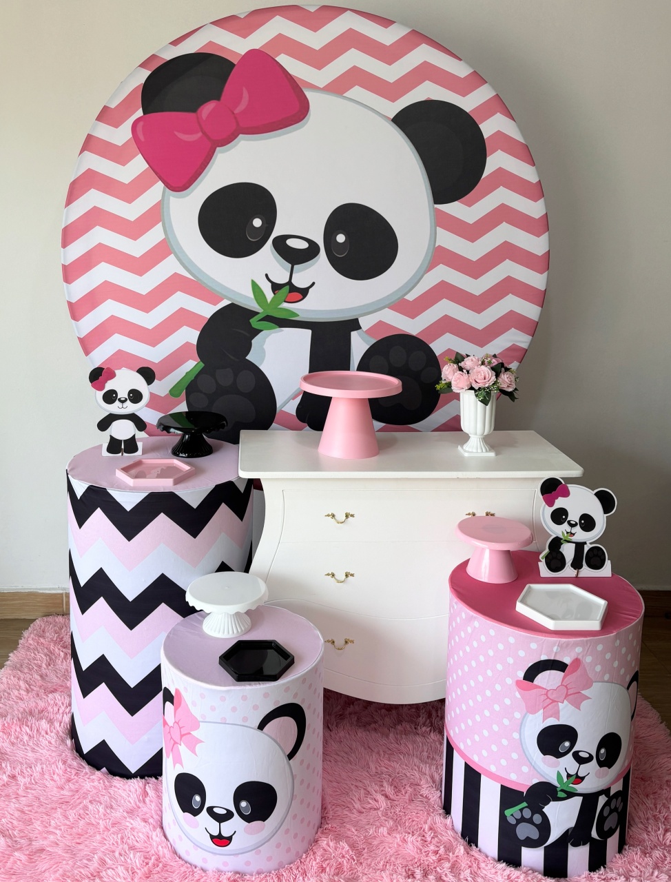 Urso Panda E Cômoda - Gi Festas  Pegue e Monte