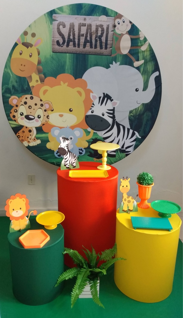 Safari Com Cores Fortes - Gi Festas  Pegue e Monte