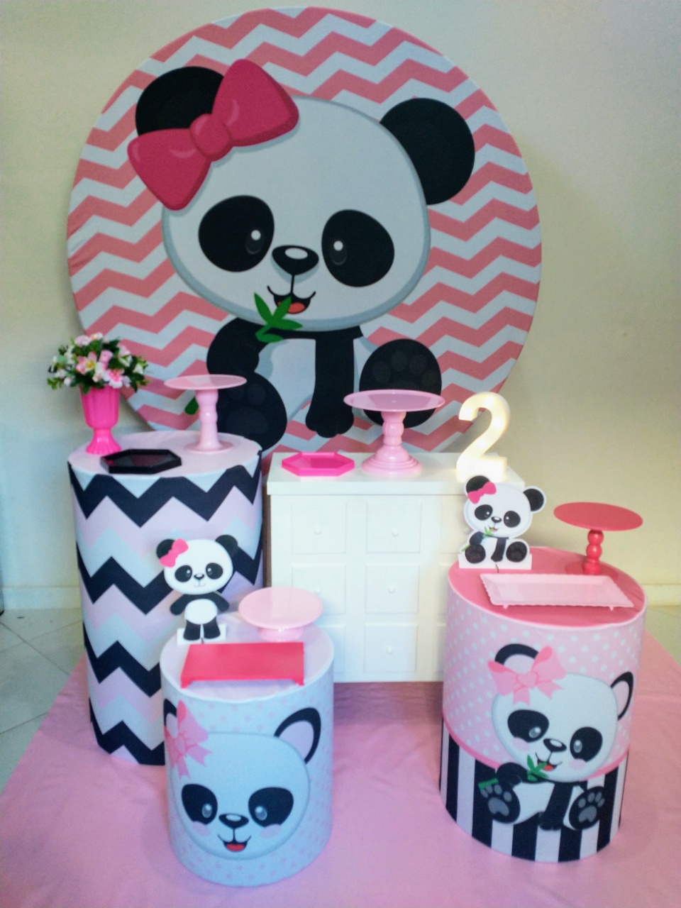 Urso Panda E Cômoda  - Gi Festas  Pegue e Monte