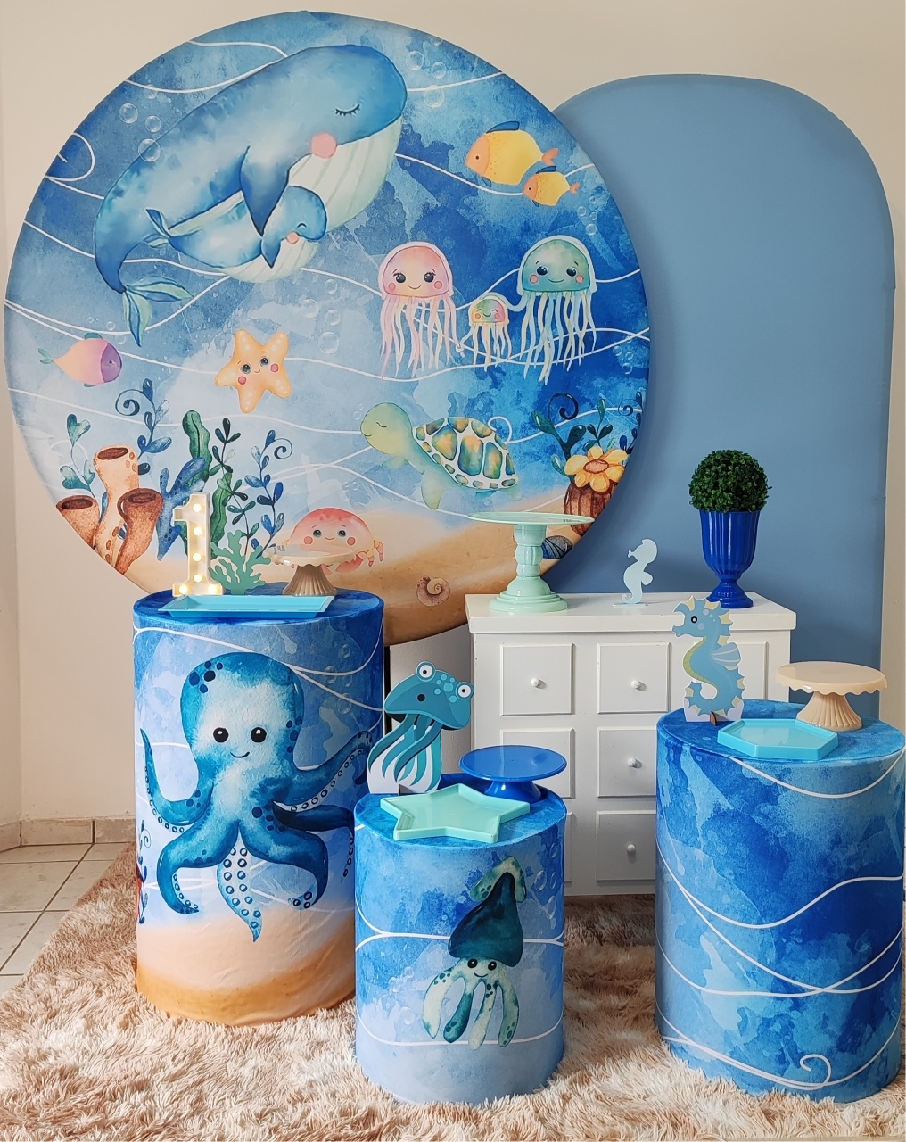 Fundo Mar Menino Com Romano - Gi Festas  Pegue e Monte