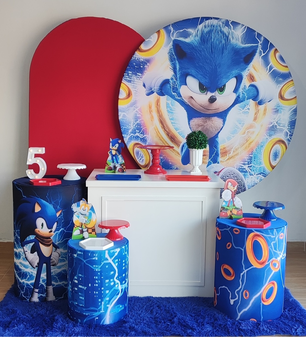 Sonic Com Painel Romano - Gi Festas  Pegue e Monte