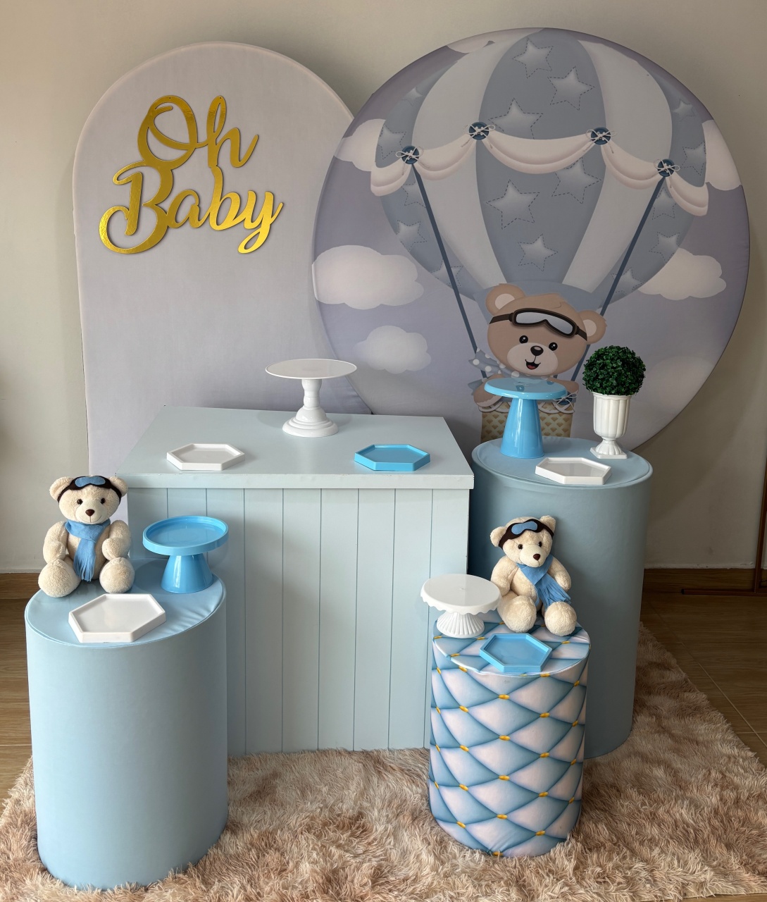 Urso Baloeiro Com Painel Romano - Gi Festas  Pegue e Monte