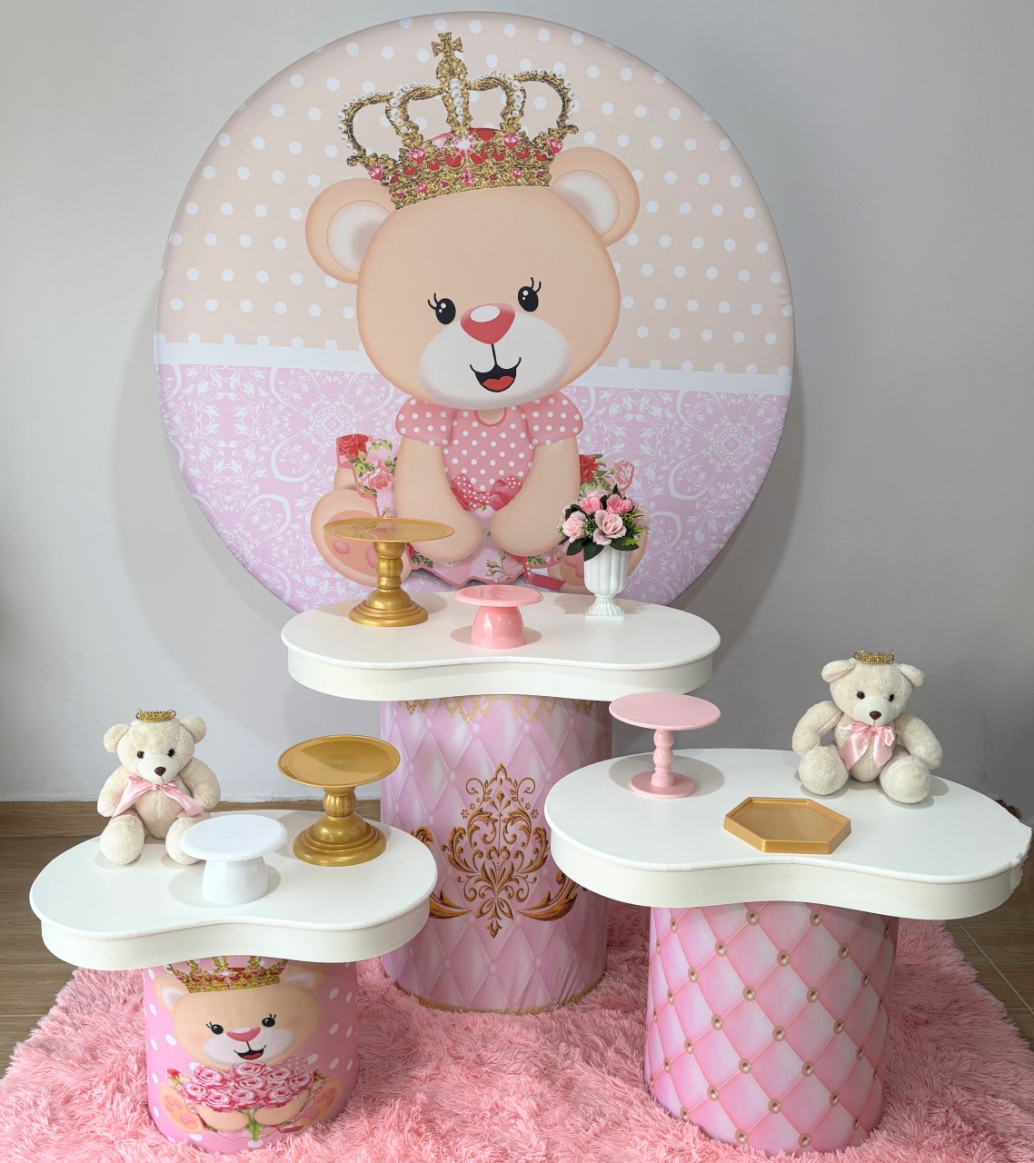 Ursa Realeza Com Mesa Orgânica - Gi Festas  Pegue e Monte