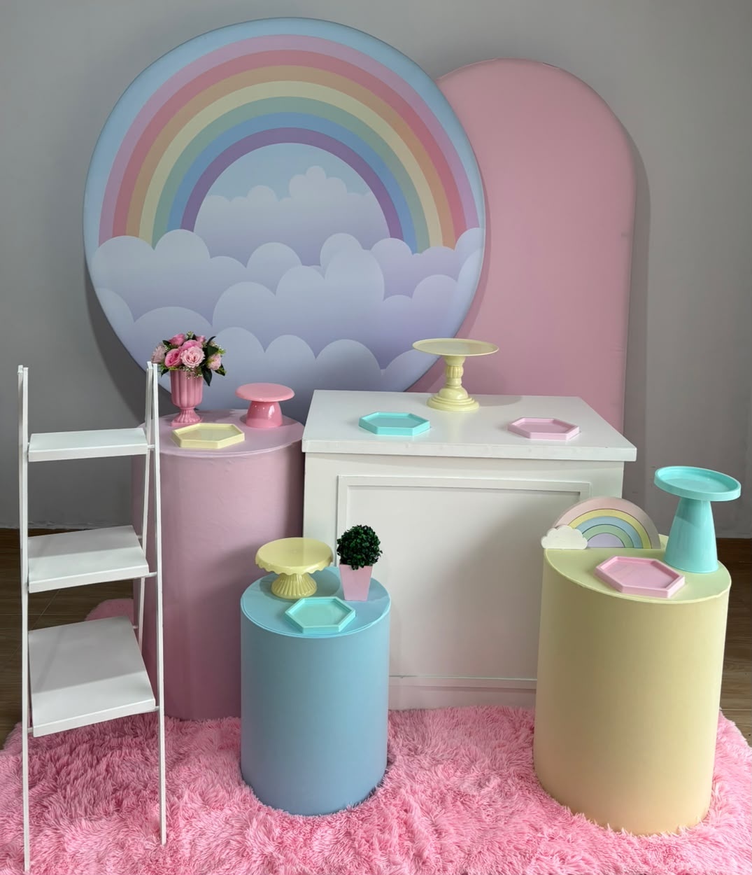 Arco Iris Candy Com Painel Com Escada - Gi Festas  Pegue e Monte