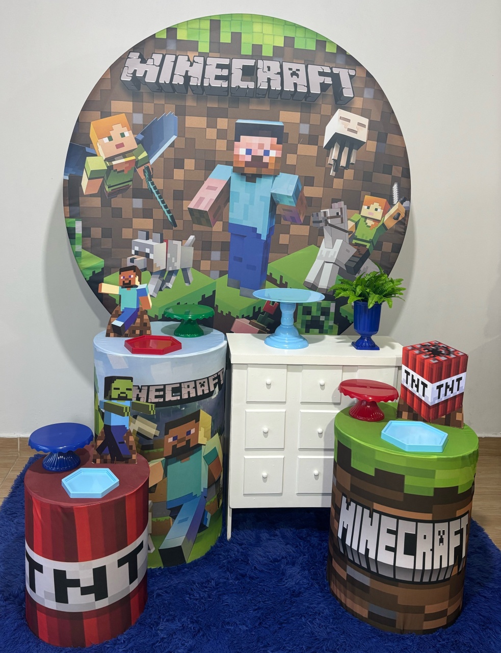 Minecrafit Com Cômoda - Gi Festas  Pegue e Monte