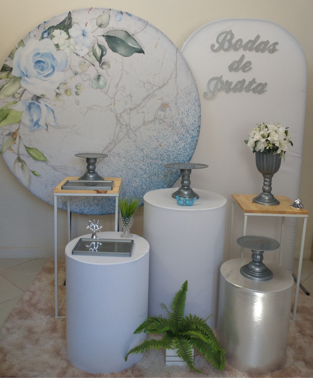 Floral Azul Com Romano - Gi Festas  Pegue e Monte
