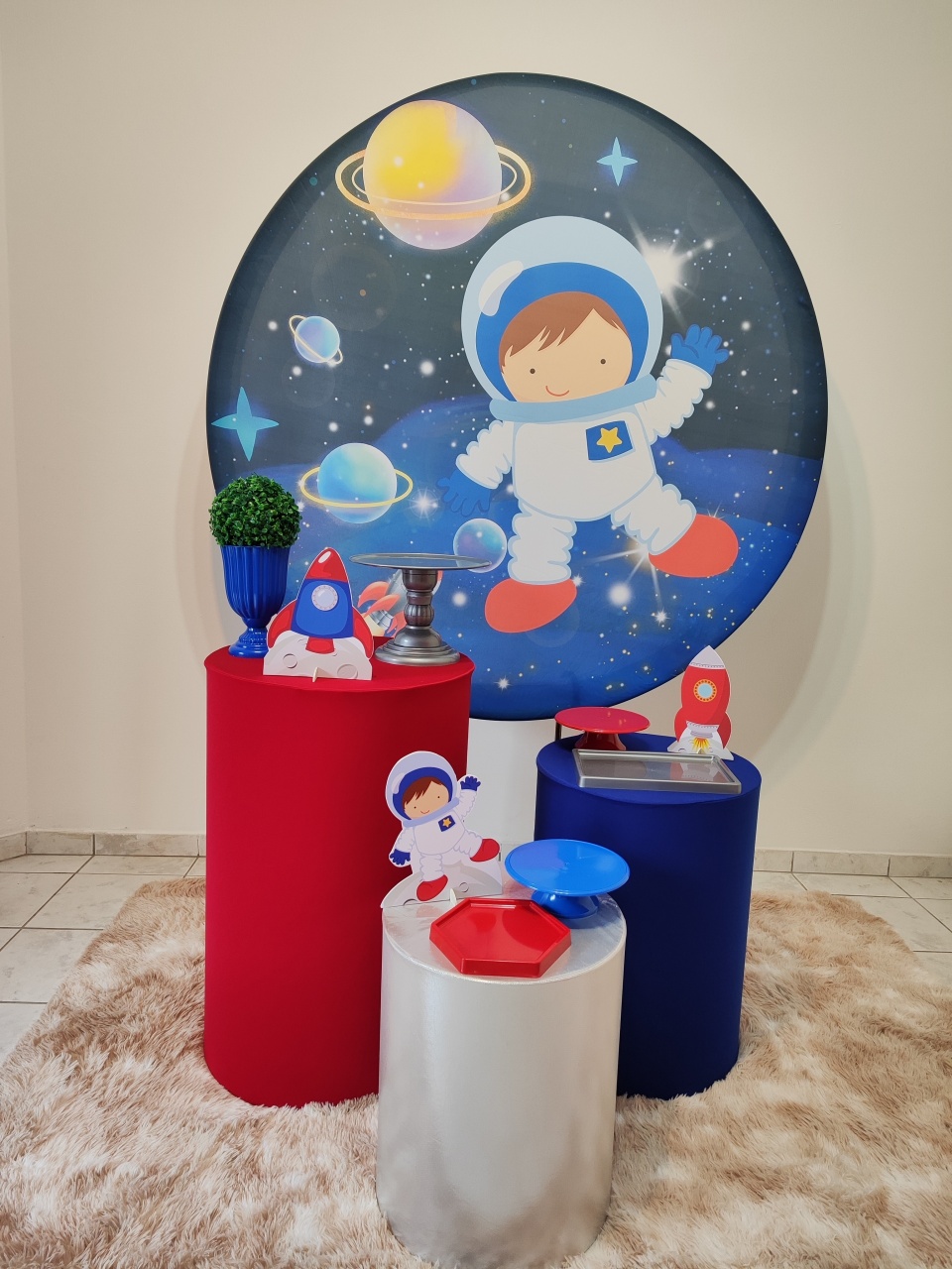Astronauta, Capas Cilindros Lisas - Gi Festas  Pegue e Monte