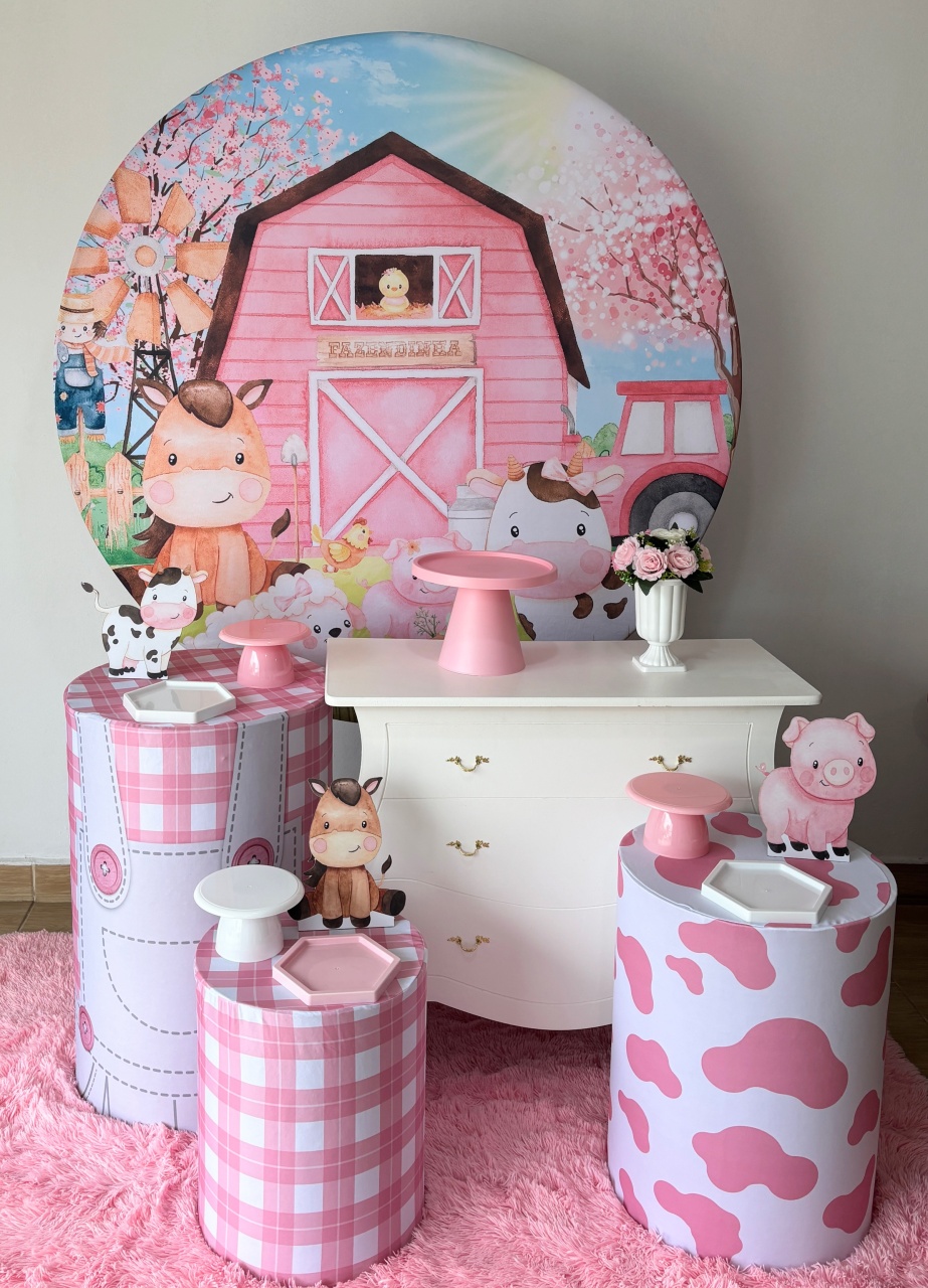 Fazendinha Rosa Com Cômoda - Gi Festas  Pegue e Monte