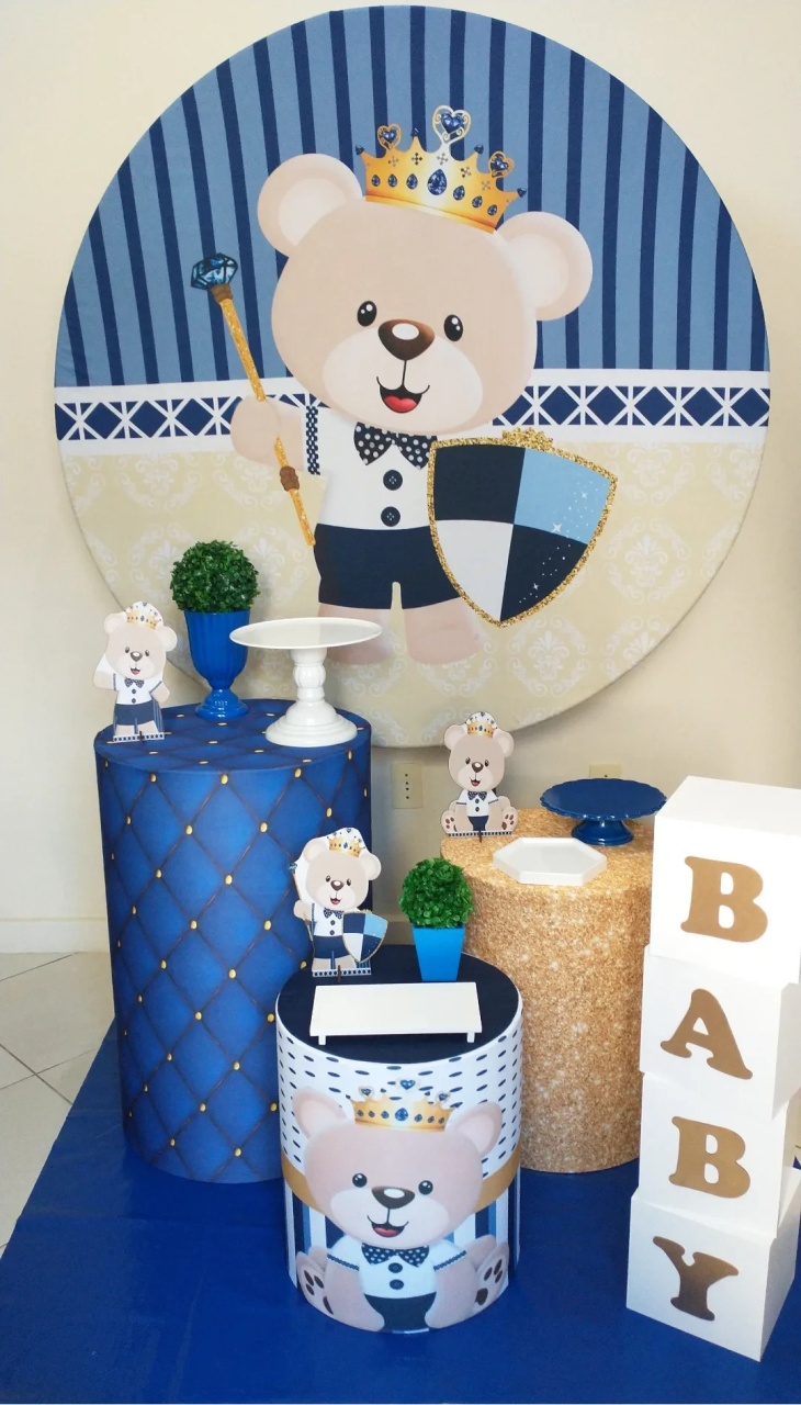 Urso Realeza Com Cubos - Gi Festas  Pegue e Monte