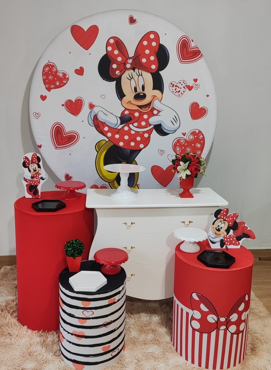 Minie Vermelha Com Cômoda - Gi Festas  Pegue e Monte