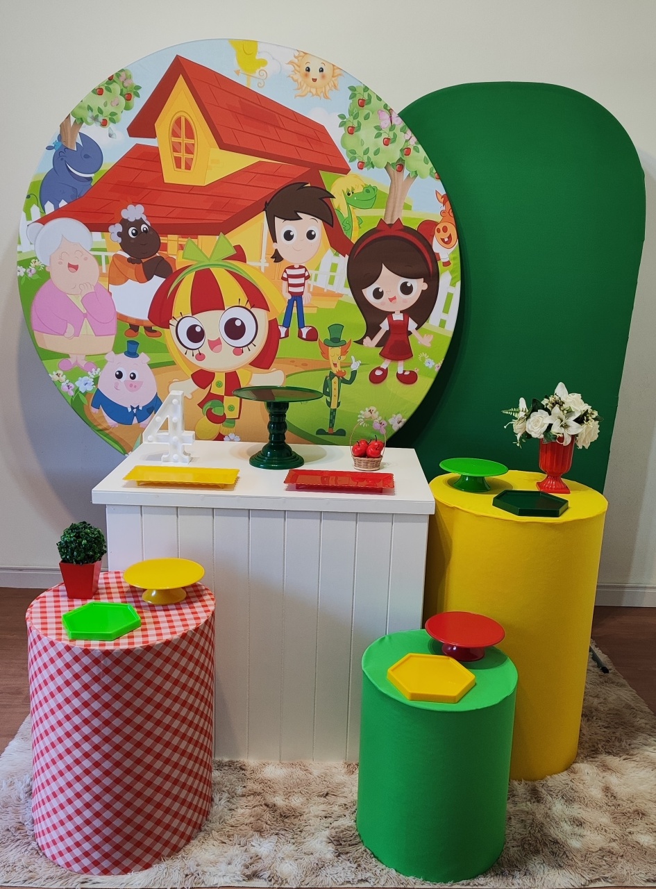 Sitio Do Pica Pau Amarelo Com Painel Romano Verde - Gi Festas  Pegue e Monte