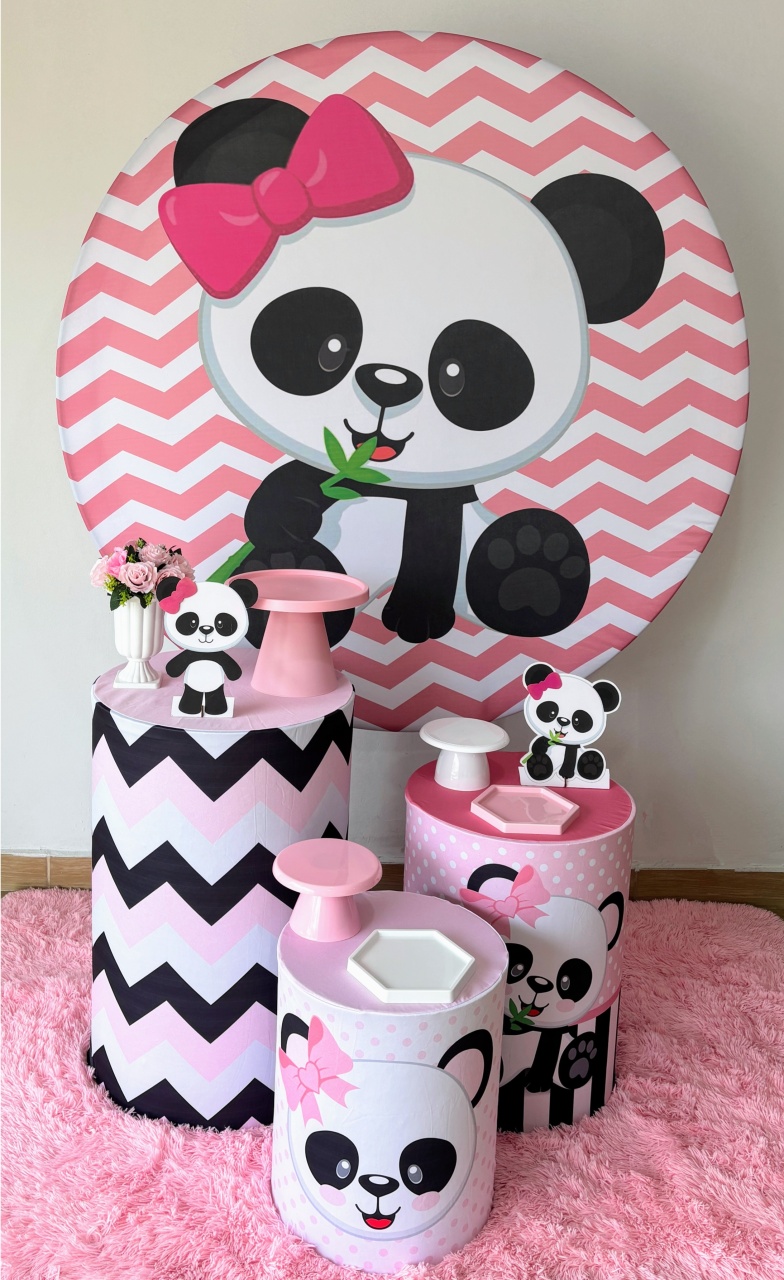 Urso Panda Cilindros - Gi Festas  Pegue e Monte