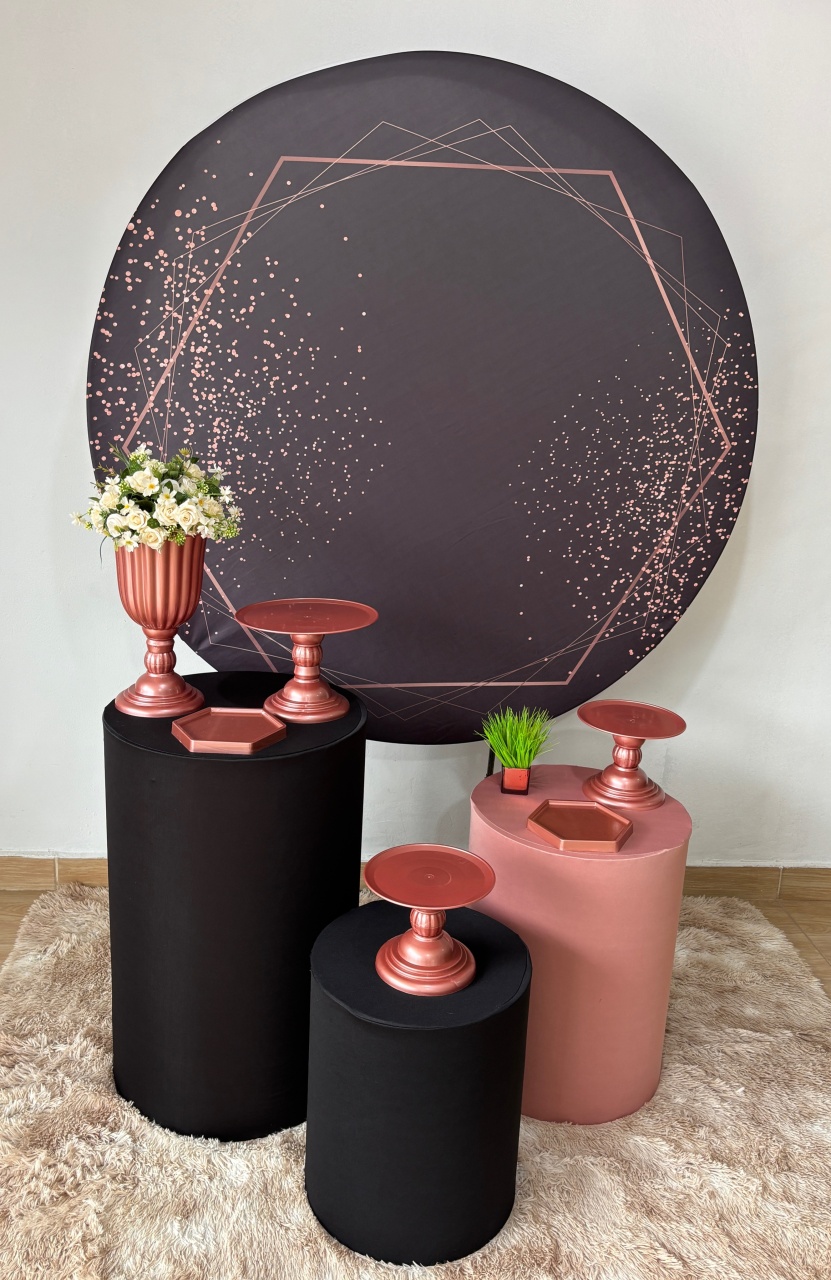 Gliter Rose - Gi Festas  Pegue e Monte