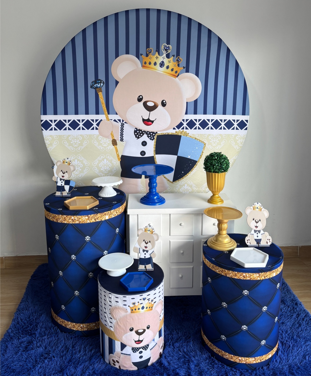 Urso Realeza Com Cômoda - Gi Festas  Pegue e Monte