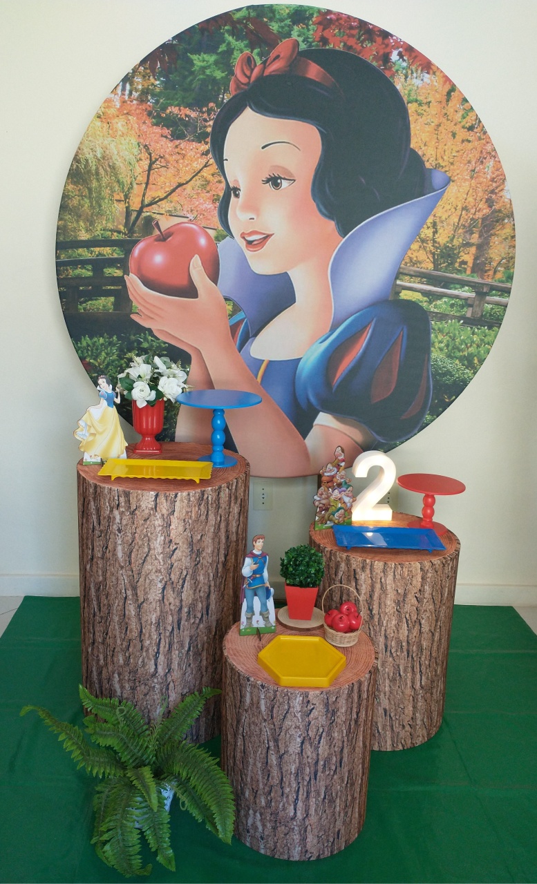 Branca de Neve, Cilindros Tronco - Gi Festas  Pegue e Monte