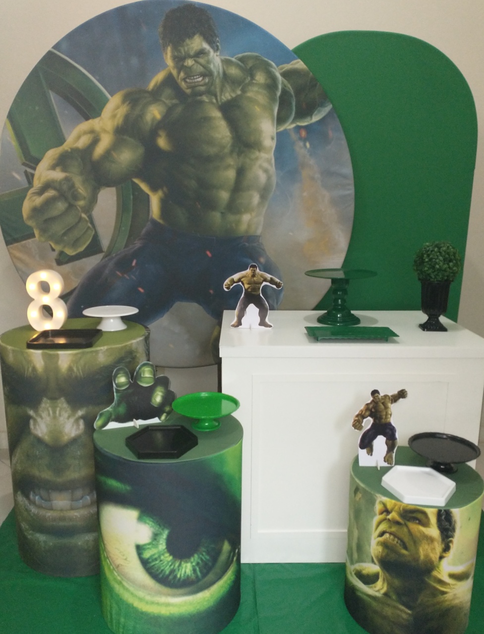 Hulk Com Painel Romano Verde - Gi Festas  Pegue e Monte