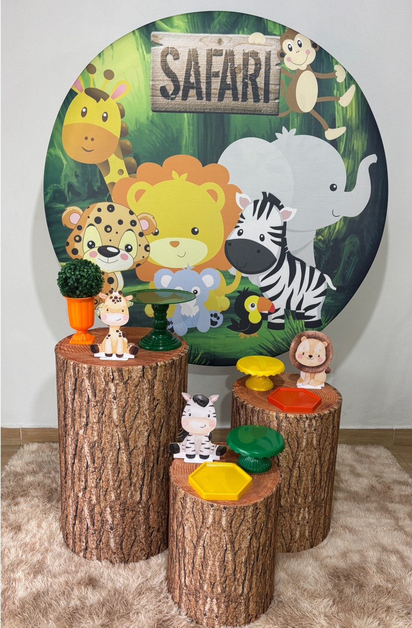 Safari Com Cores Fortes - Gi Festas  Pegue e Monte
