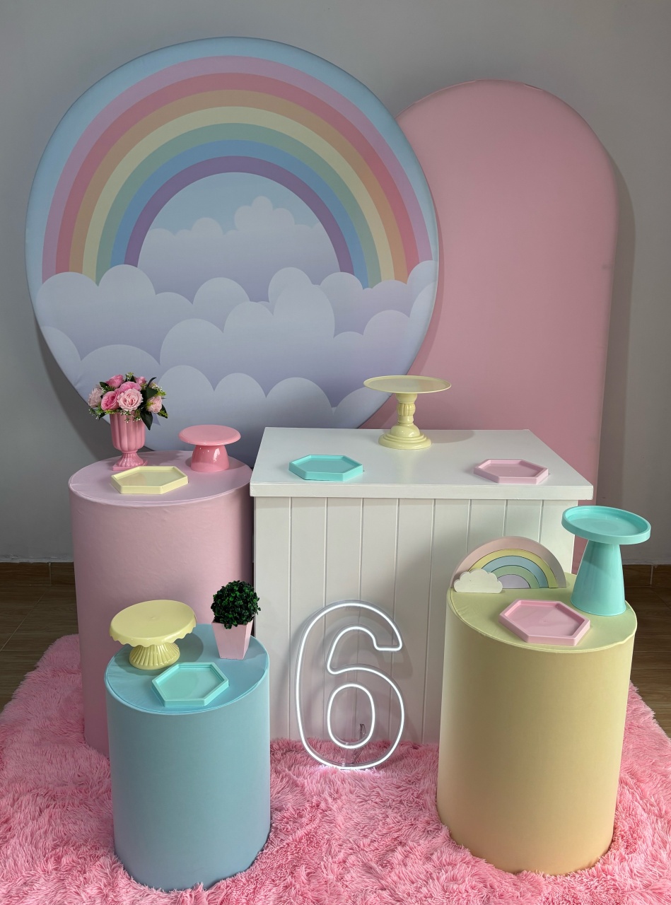 Arco Iris Candy Com Painel - Gi Festas  Pegue e Monte