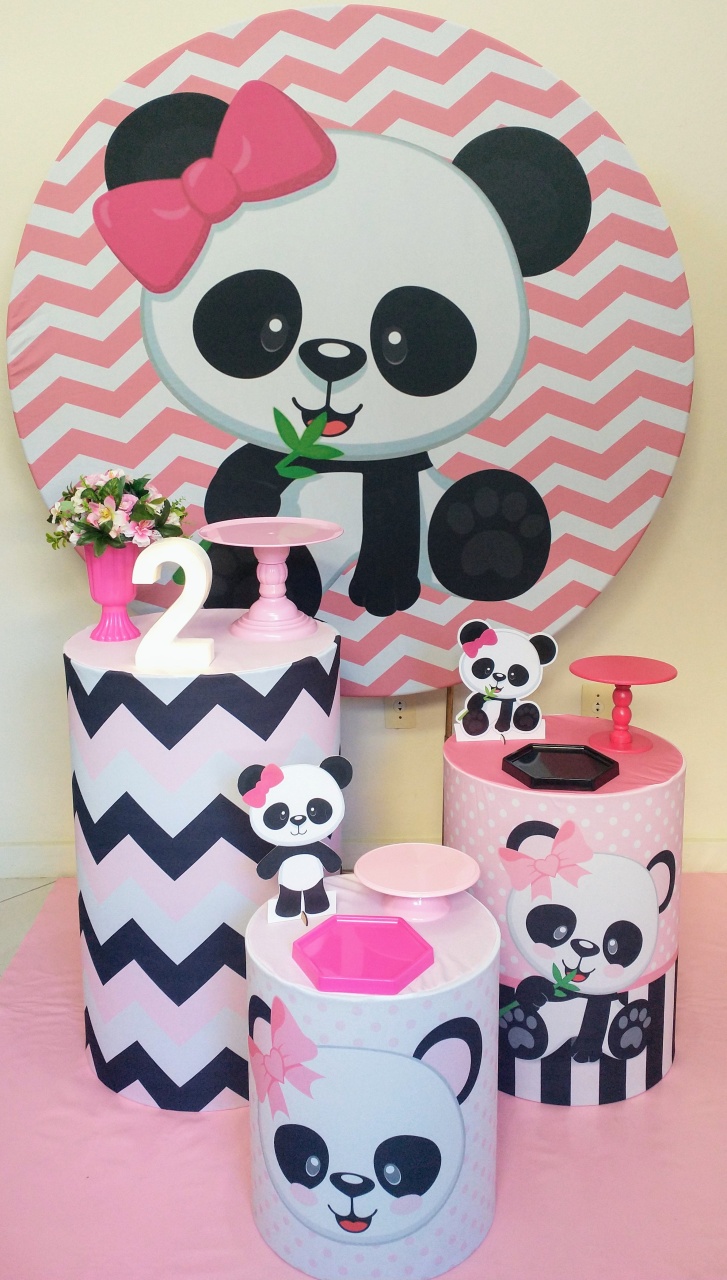 Urso Panda Cilindros - Gi Festas  Pegue e Monte