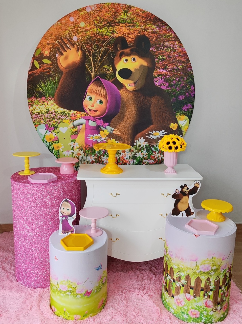 Masha E O Urso Com Cômoda - Gi Festas  Pegue e Monte