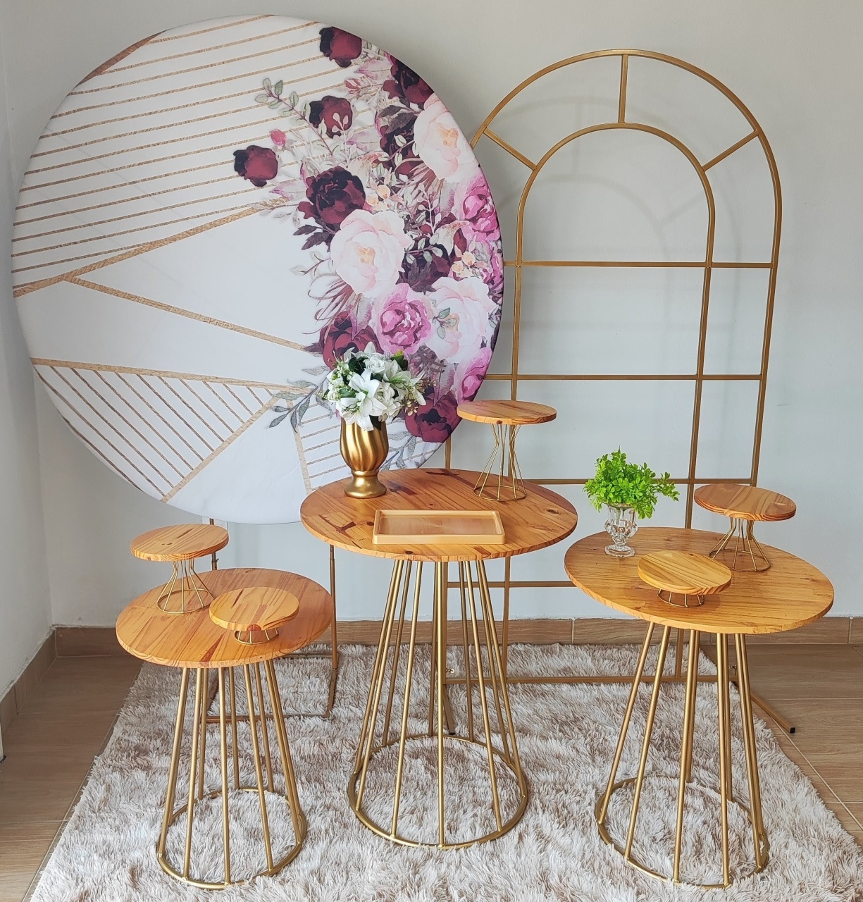Floral Marsala Com Painel Janela - Gi Festas  Pegue e Monte