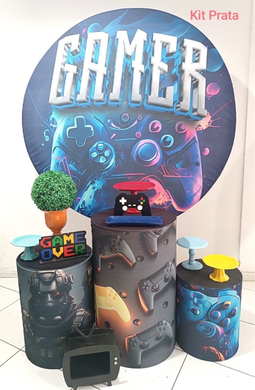 Kit Gamer Prata - Inspire Festas