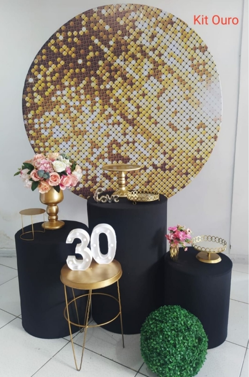Kit Gleatter Dourado Cilindro Ouro - Inspire Festas