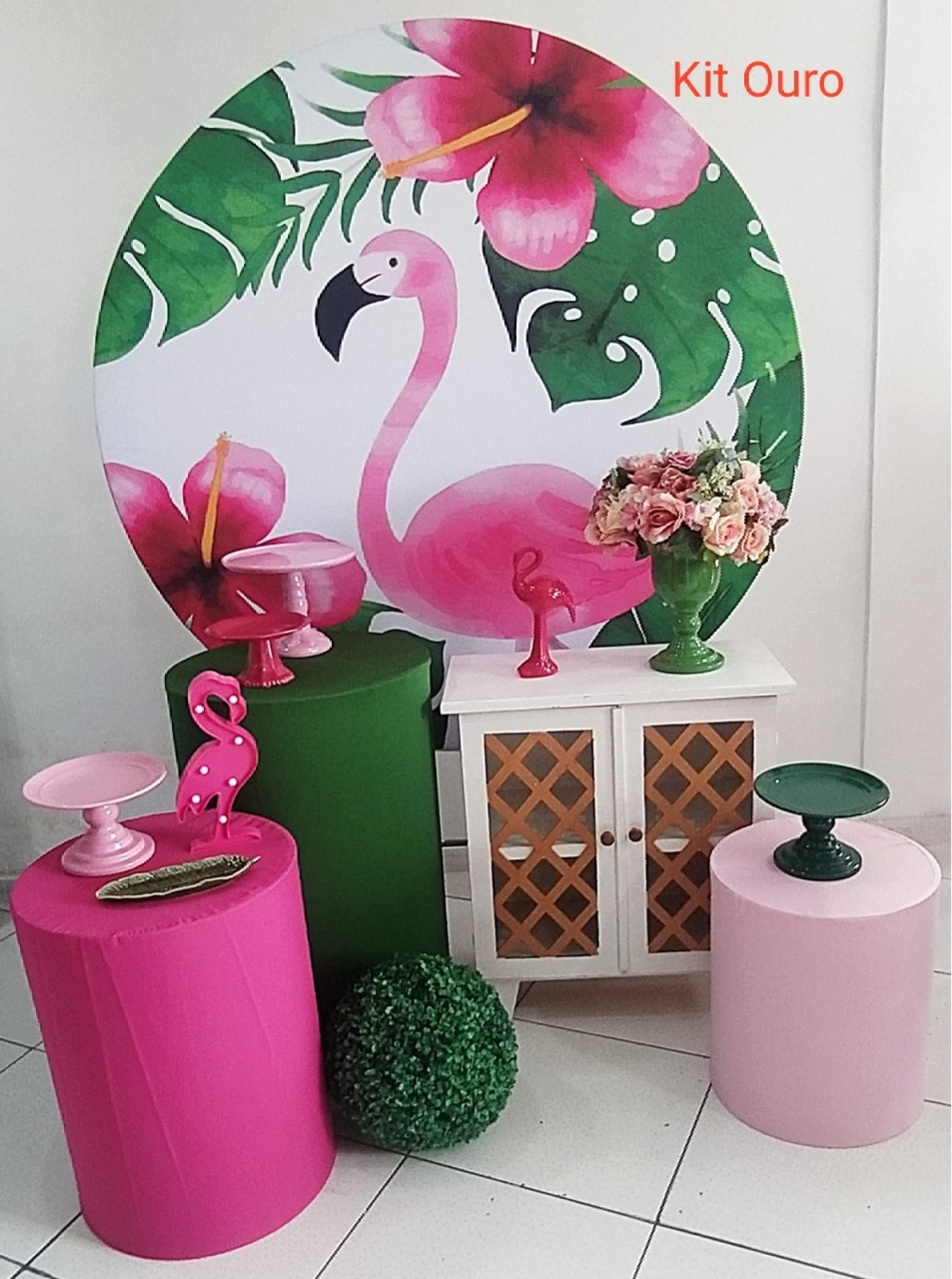Kit Flamingo Ouro - Inspire Festas