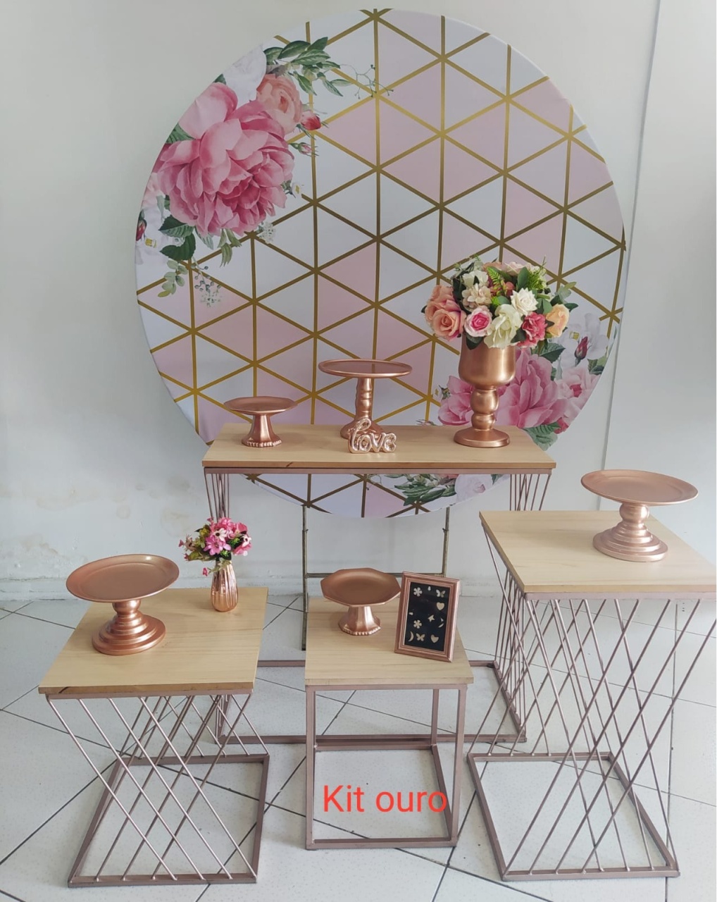 Kit Diamante Rosé Ouro - Inspire Festas
