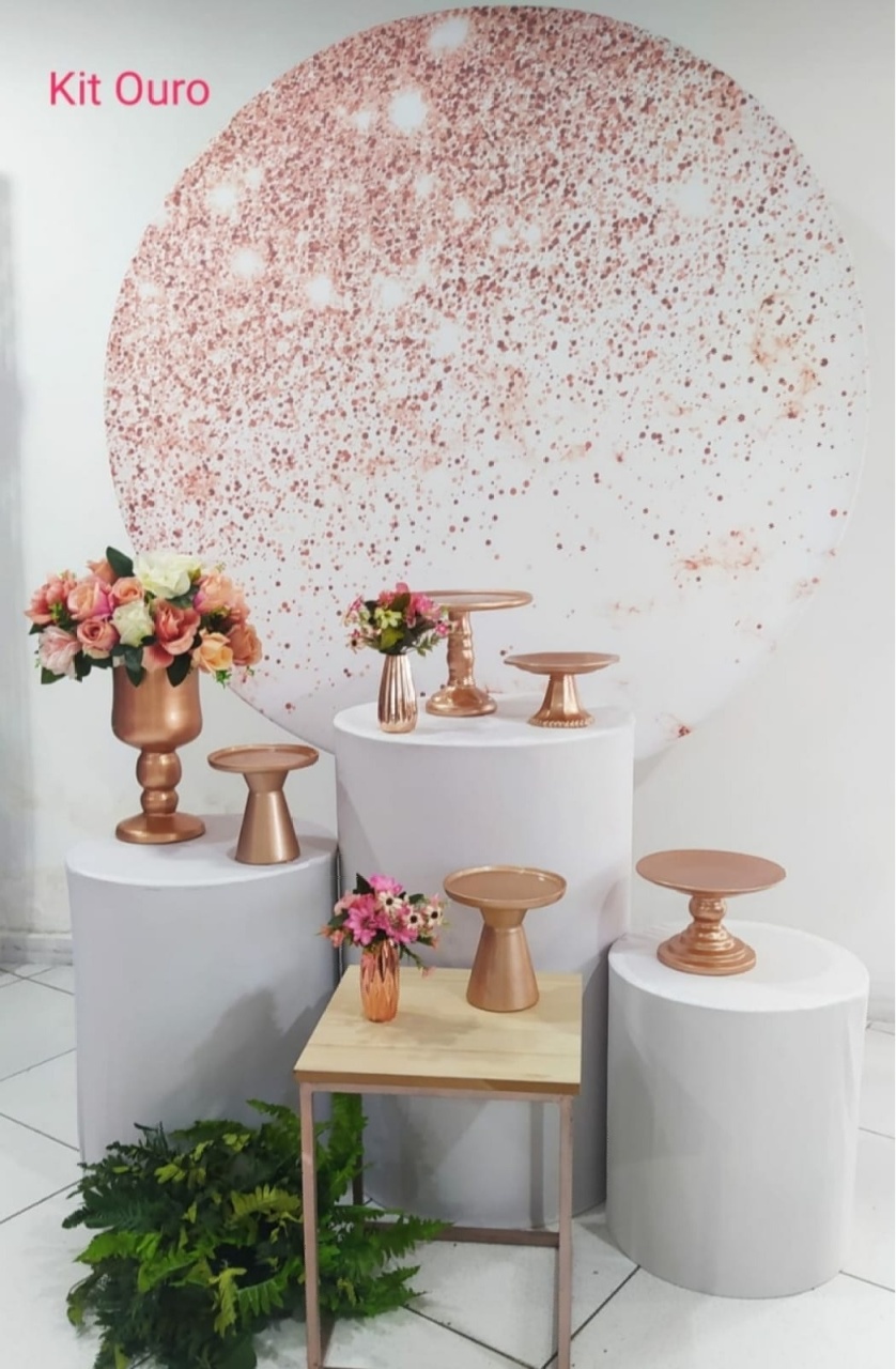 Kit Gleatter Rose Ouro - Inspire Festas