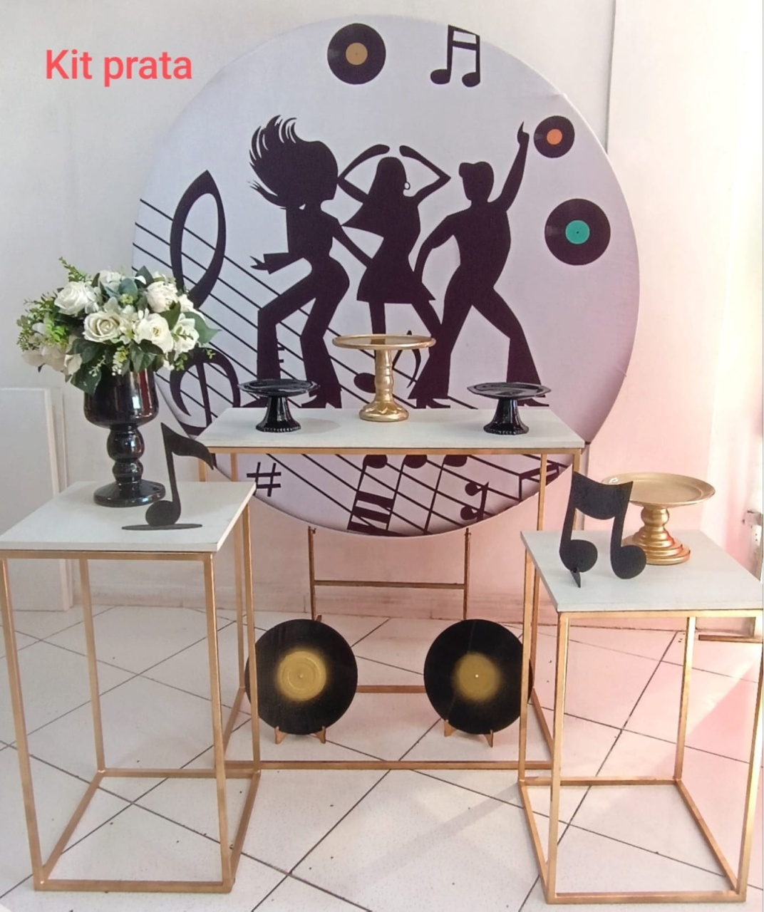 Kit Balada Mesa Cubo Prata - Inspire Festas