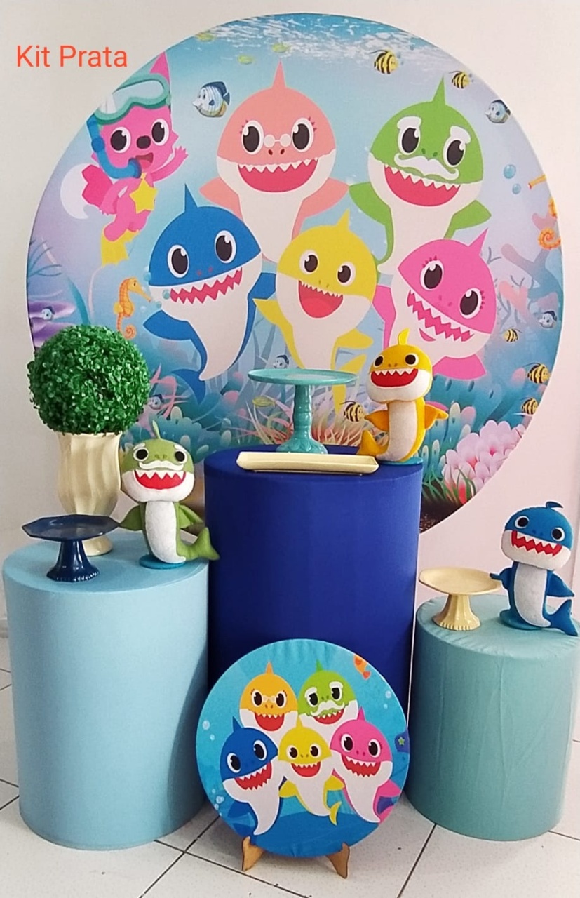 Kit Baby Shark Prata - Inspire Festas