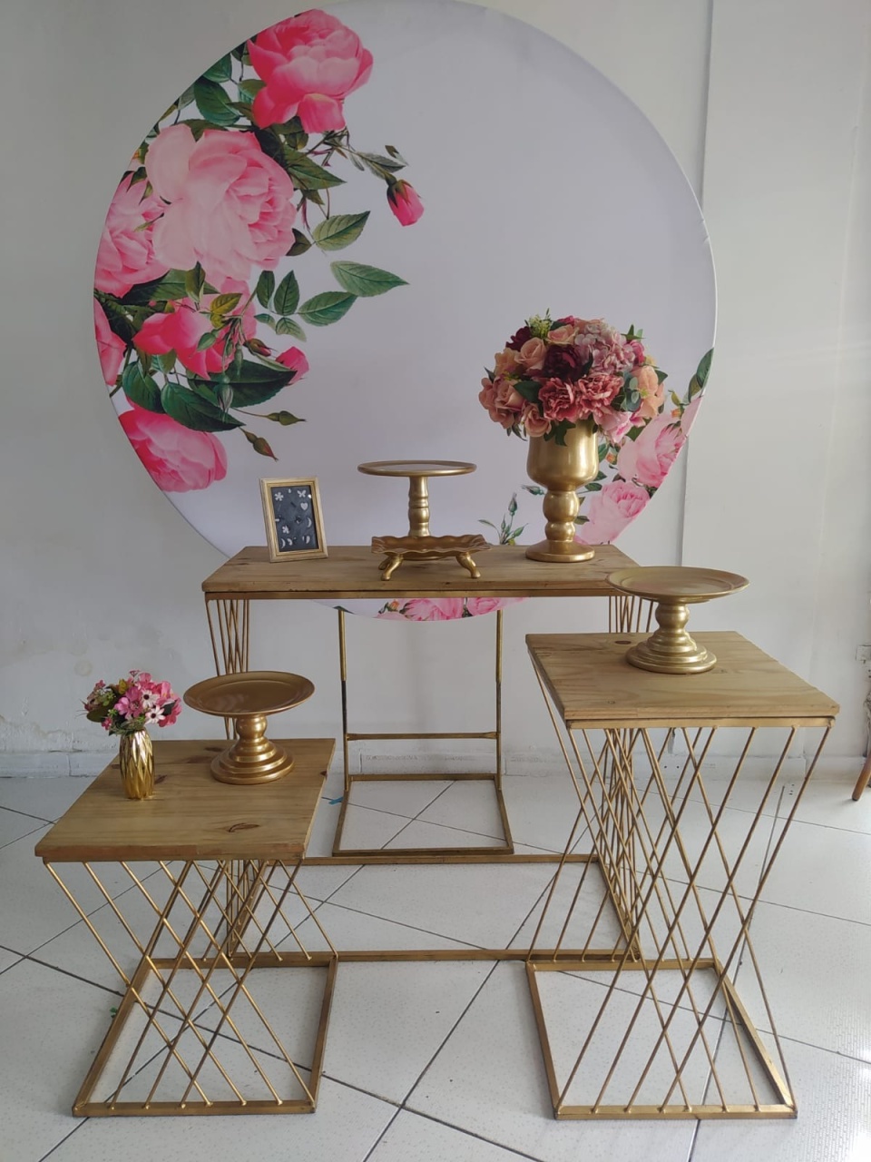 Kit Floral Rosa Com Branco Prata - Inspire Festas
