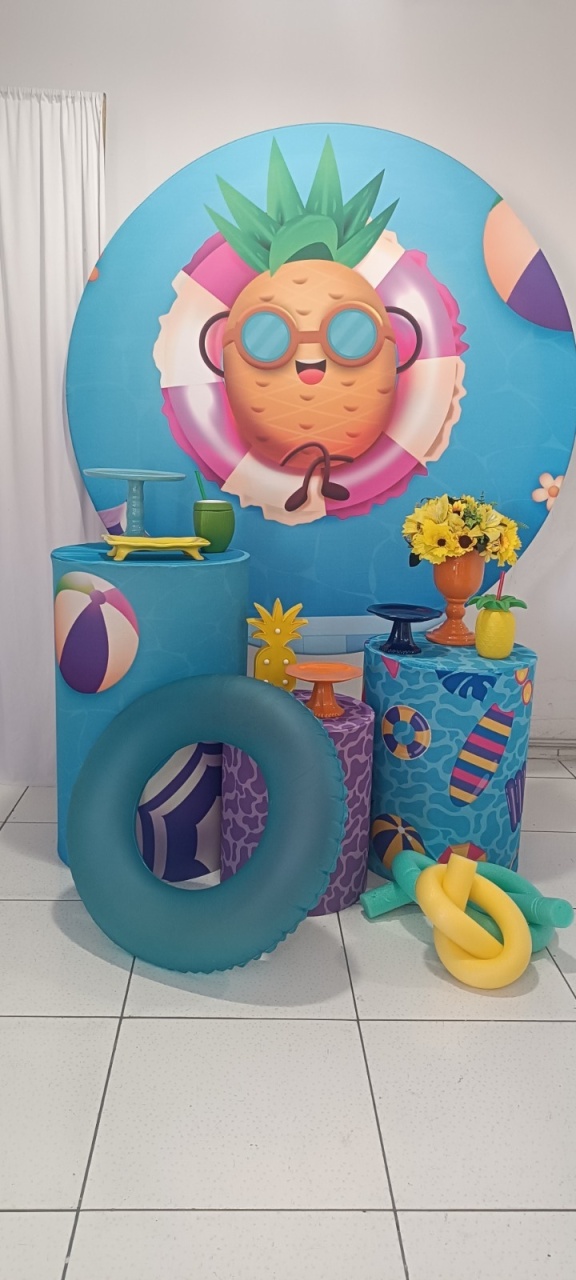Kit Pool Party Abacaxi Prata - Inspire Festas
