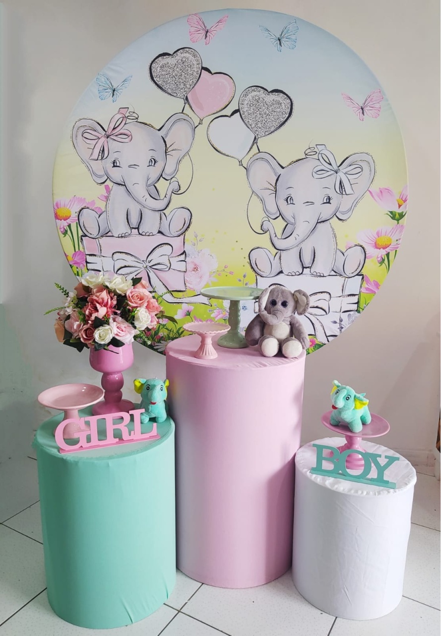 Kit Elefantinhos Rosa Prata - Inspire Festas