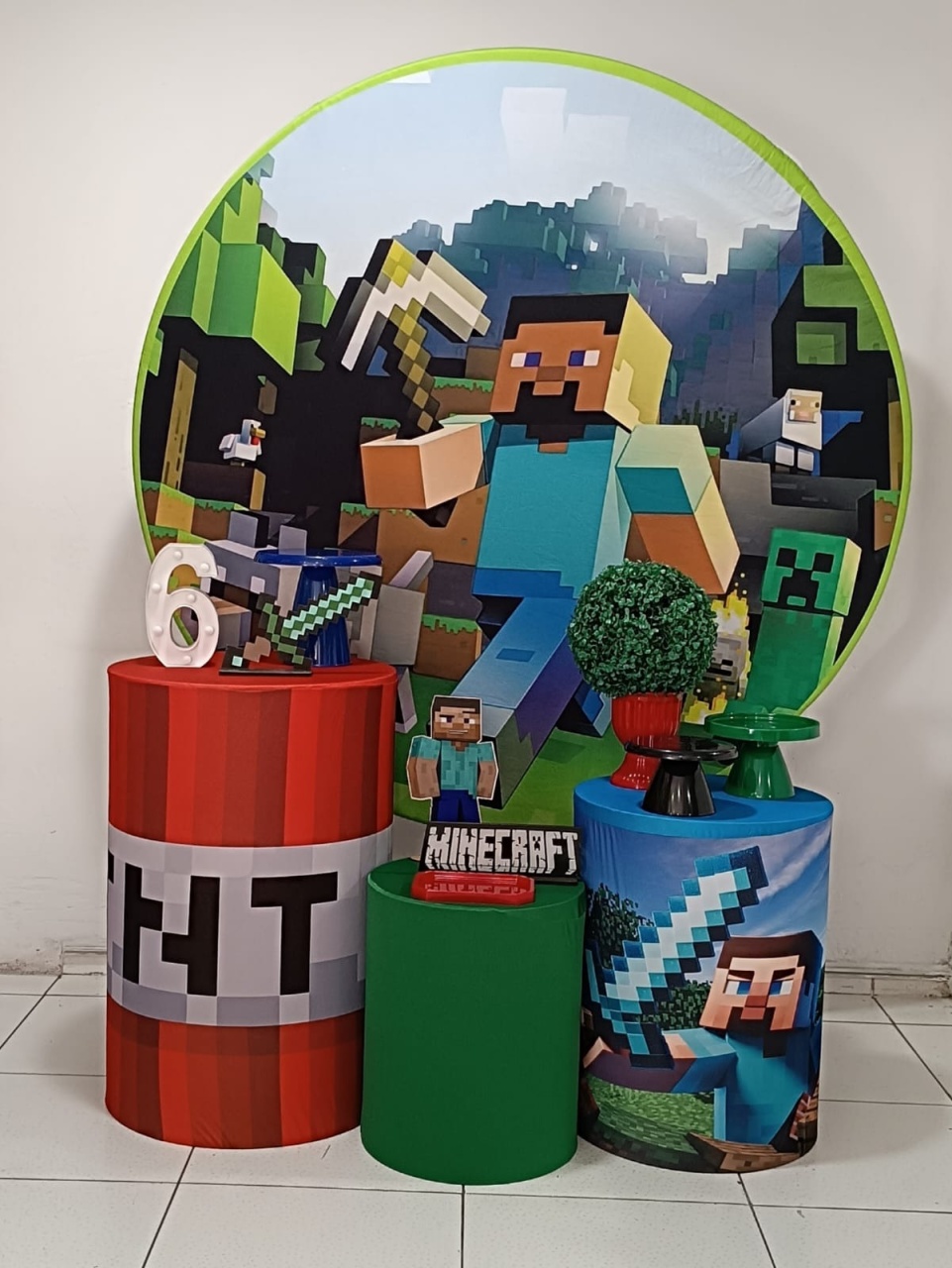 Kit Minecraft Steve Prata - Inspire Festas